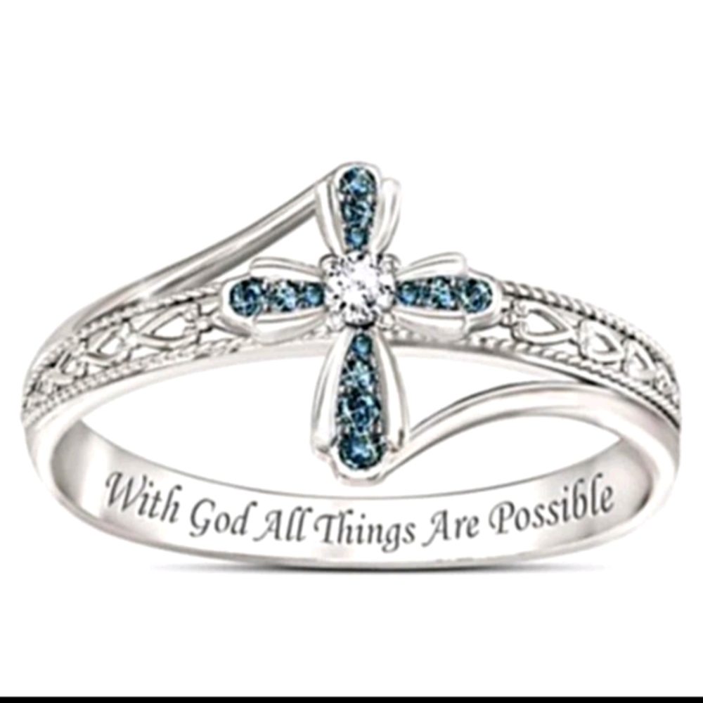 Nib Cross Engraved Ring Size 7 - Picture 7 of 7